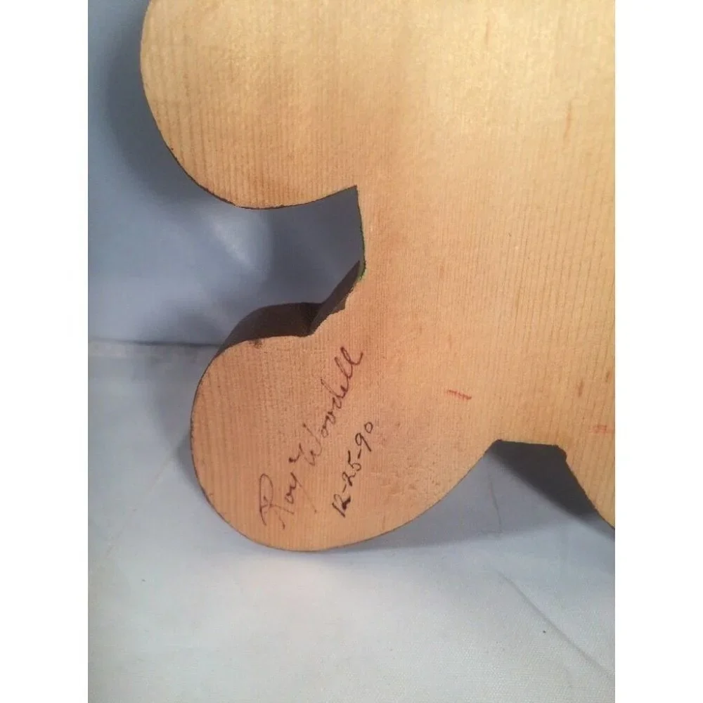 VTG 80s Roy Woodell Handmade Wooden Bear Coat Hook Pair Kids‎ Wall Decor Rustic